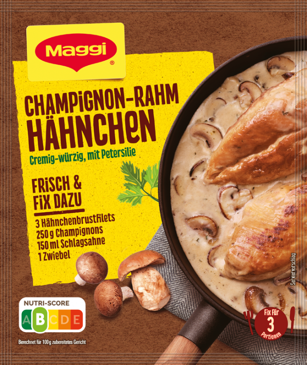 Maggi Idee für Champignon-Rahm Hähnchen 36g Beutel