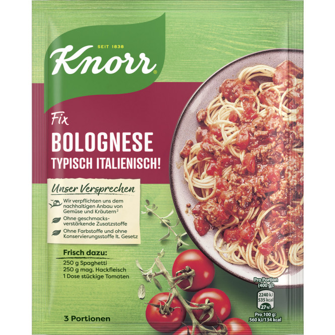 Knorr Fix, Bolognese Typisch Italienisch!, 42g, Beutel