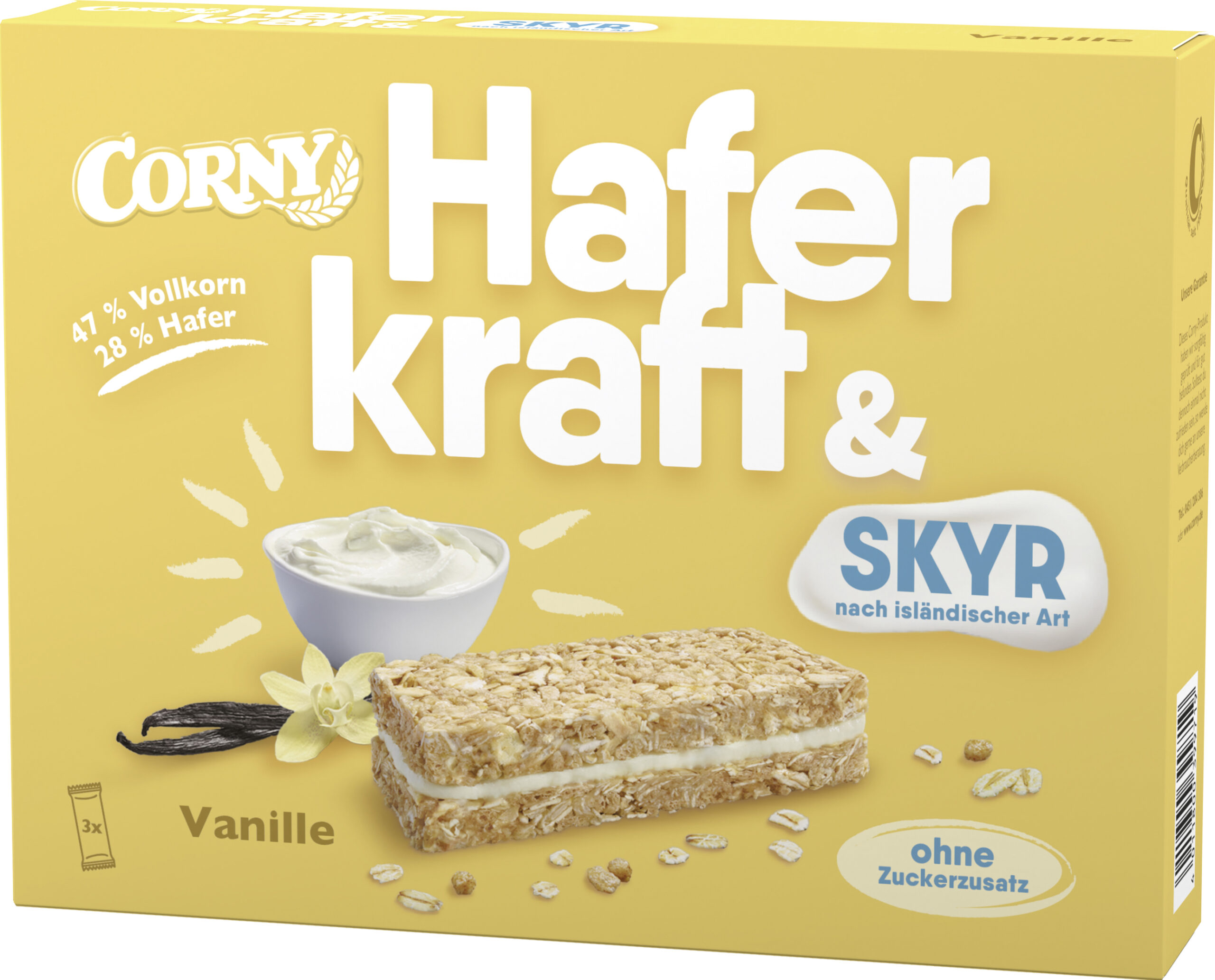 Corny Haferkraft & Skyr Vanille 3x40g Packung
