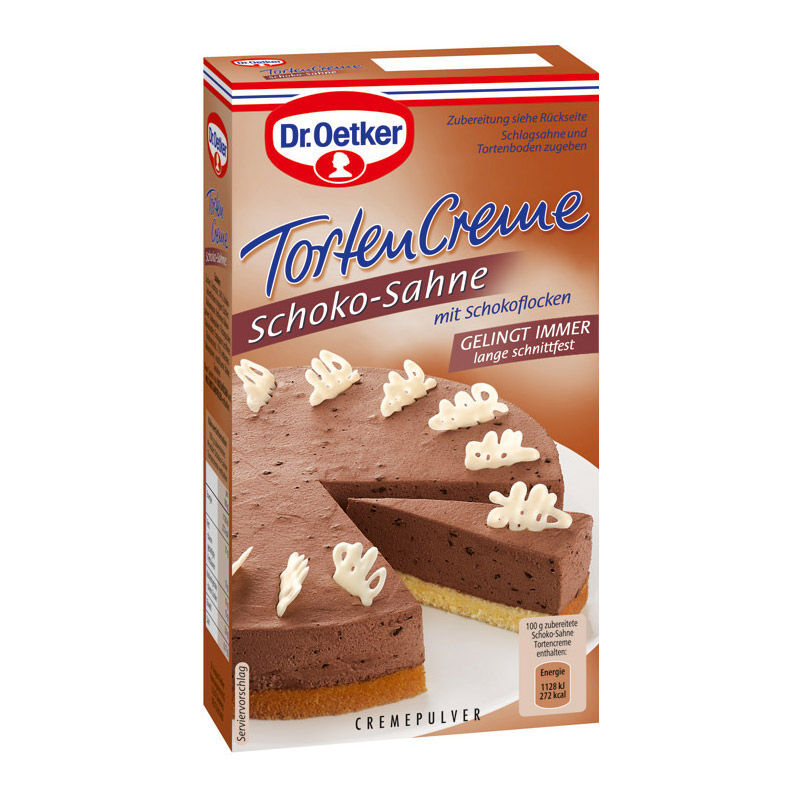 Dr. Oetker, Schoko-Sahne Tortencreme, 170g, Packung