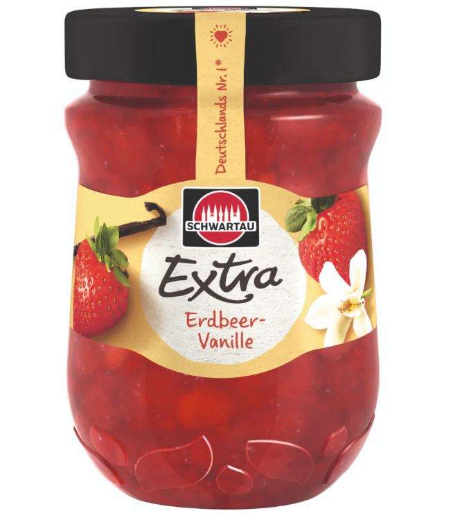 Schwartau Extra Konfitüre Erdbeere-Vanille 340g Glas
