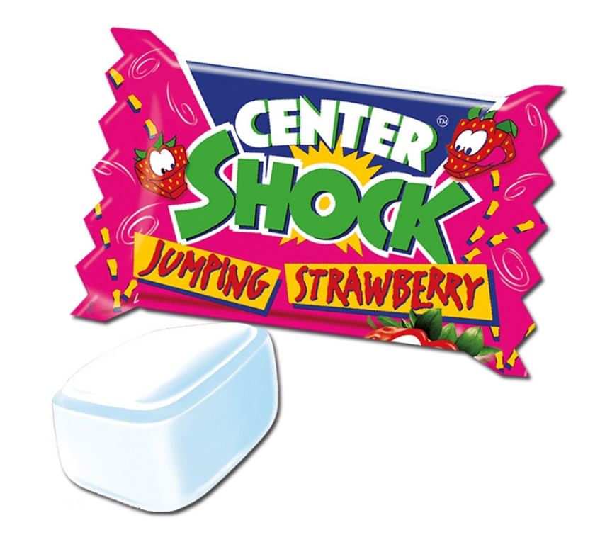 Center Shock, Erdbeere, Kaugummi, 100 Stück, 400g, Packung
