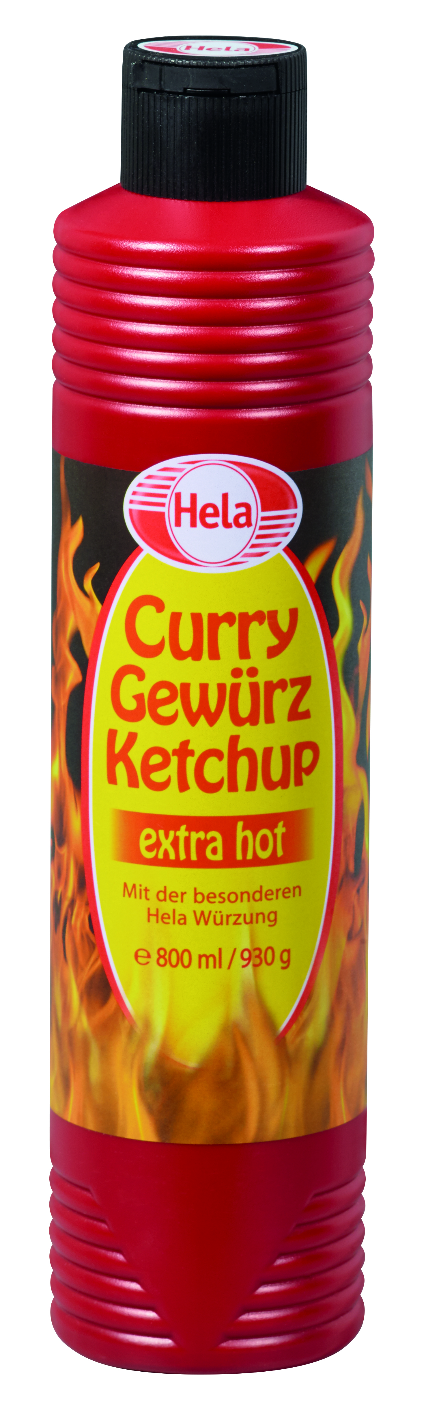 Hela, Curry Gewürz Ketchup, extra scharf, 800ml, Flasche
