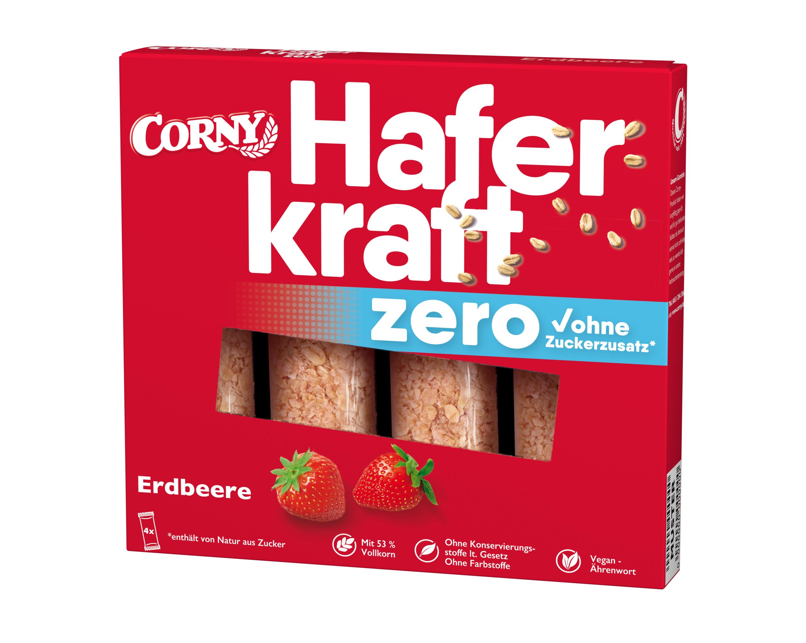 Corny Haferkraft Zero Erdbeere 4x35g Packung