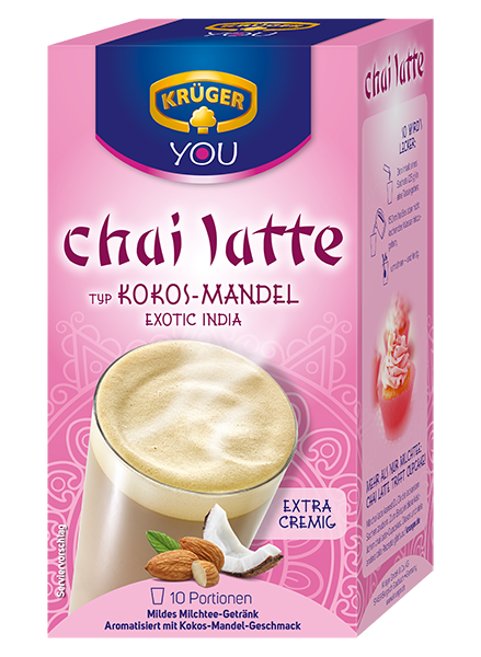 Krüger Chai latte Kokos-Mandel 250g Packung Krüger Chai latte Kokos-Mandel 250g Packung