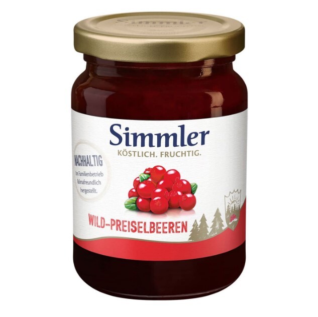 Simmler Wild-Preiselbeeren 210g Glas Simmler Wild-Preiselbeeren 210g Glas