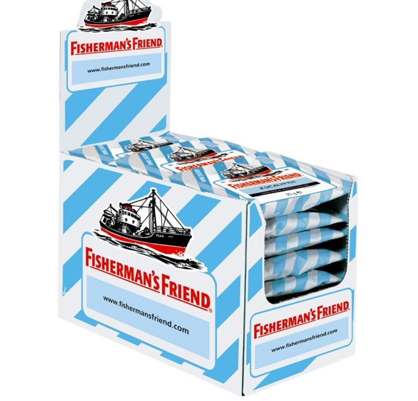 Fishermans Friend, Eukalyptus, Menthol ohne Zucker, 24 Beutel, 600g, Packung Fishermans Friend, Eukalyptus, Menthol ohne Zucker, 24 Beutel, 600g, Packung