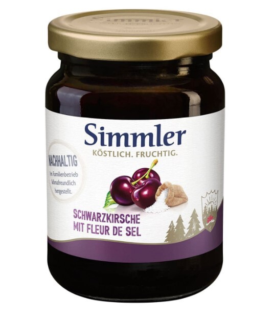 Simmler Schwarzkirsche mit Fleur de Sel 225g kleines Glas