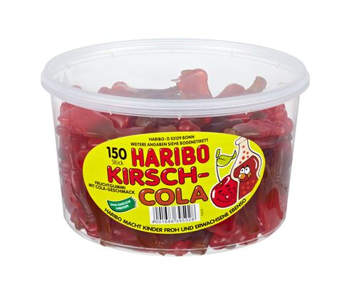 Haribo Kirsch-Cola 150 Stück - 1350gg Dose