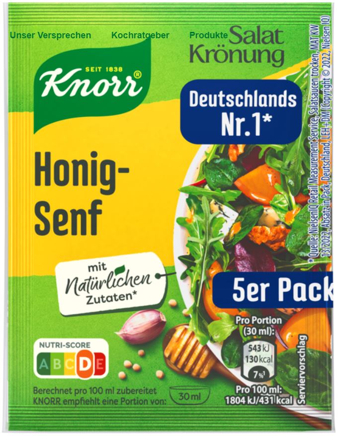 Knorr Salatkrönung Honig Senf 5x 8g Beutel