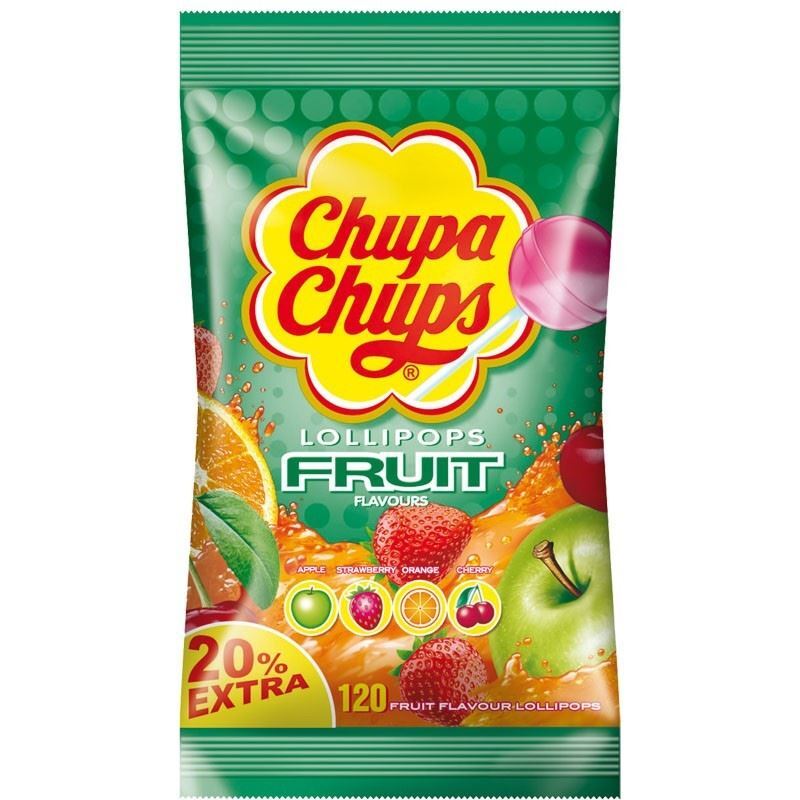 Chupa Chups Fruit Nachfüllbeutel 120 Stück 1440g Beutel Chupa Chups Fruit Nachfüllbeutel 120 Stück 1440g Beutel