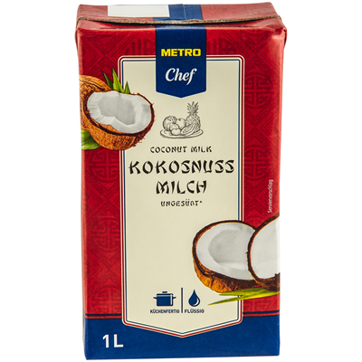 METRO Chef Kokosmilch 17 % Fett, ungesüßt, extra cremig - 1 l Packung