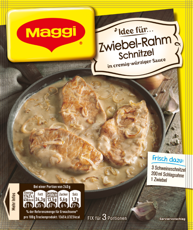 Maggi Fix für Zwiebel-Rahm Schnitzel 33g Beutel