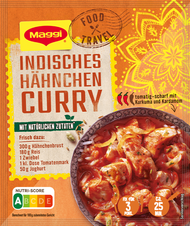 MAGGI Food Travel Fix für Indisches Hähnchen Curry 36g Beutel