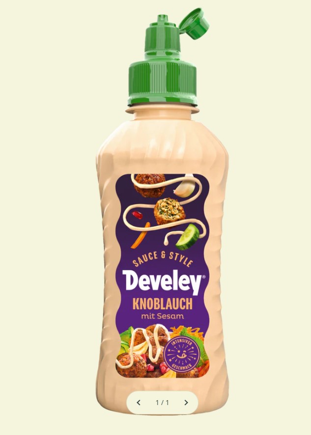 Develey Sauce & Style Knoblauch Sesam Sauce - 225ml Flasche