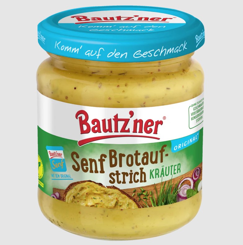 Bautzner Senf-Brotaufstrich Kräuter - 200ml Glas