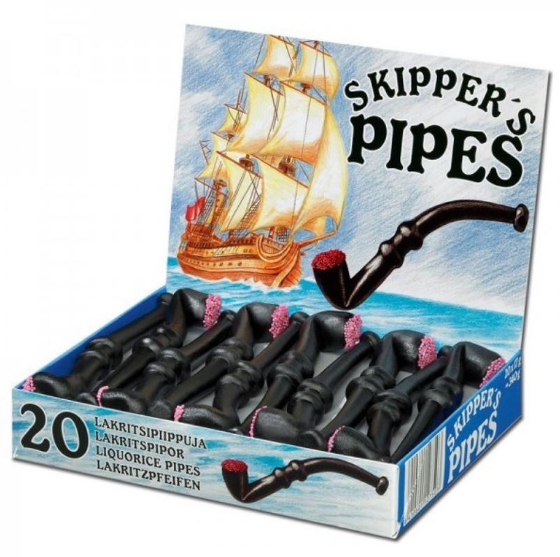 Skippers Pipes, Lakritz Pfeifen, 20 Stück, Packung