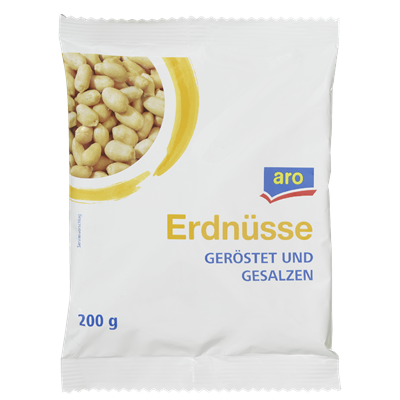 aro Erdnüsse geröstet und gesalzen 10 x 200 g Beutel