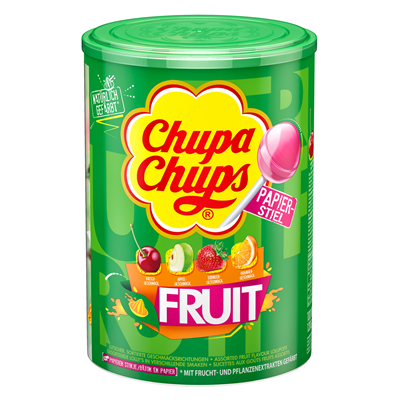 Chupa Chups Fruit Lutscher Lollipop 100 Stück 1200g Dose