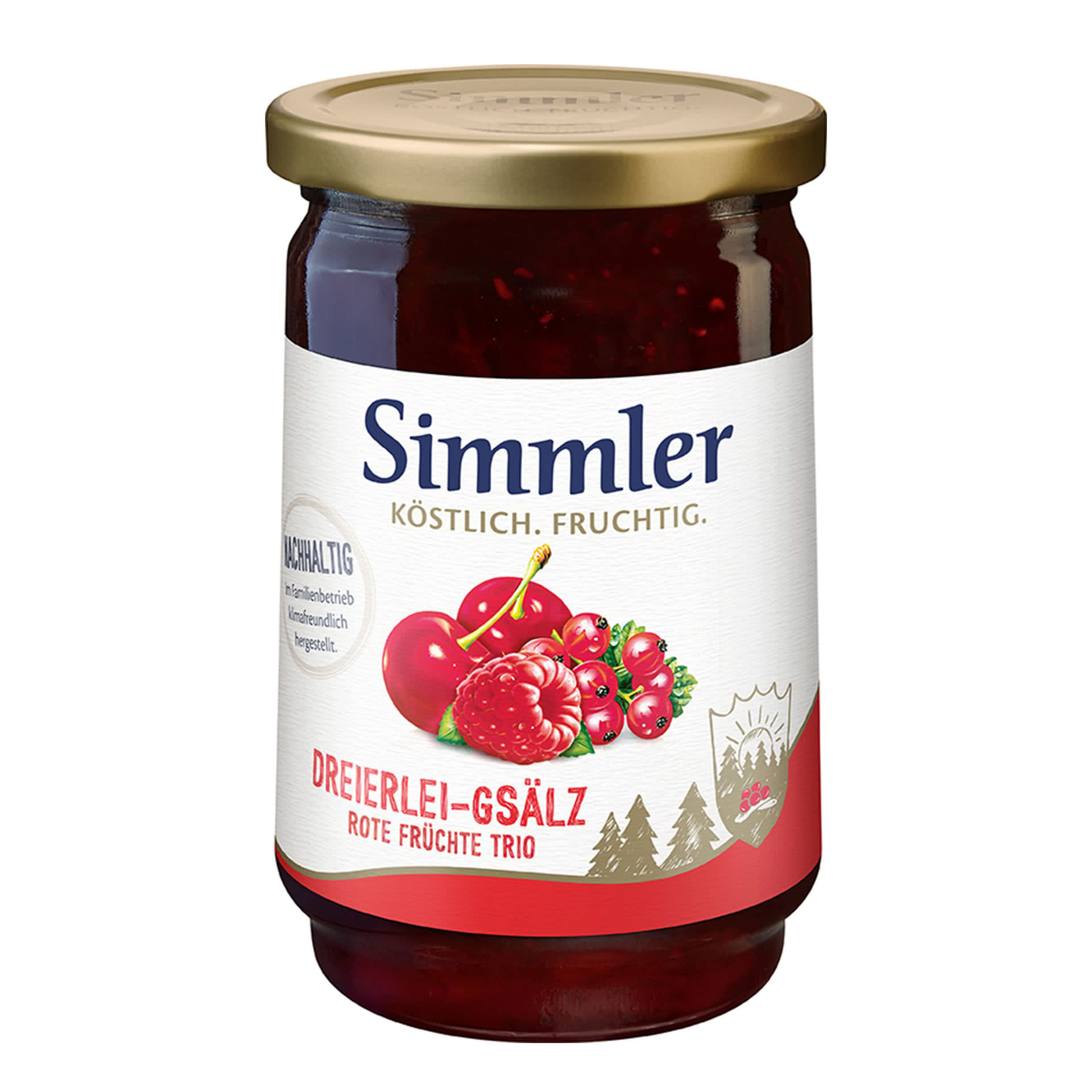 Simmler Dreierlei-Gsälz 450g Glas Simmler Dreierlei-Gsälz 450g Glas