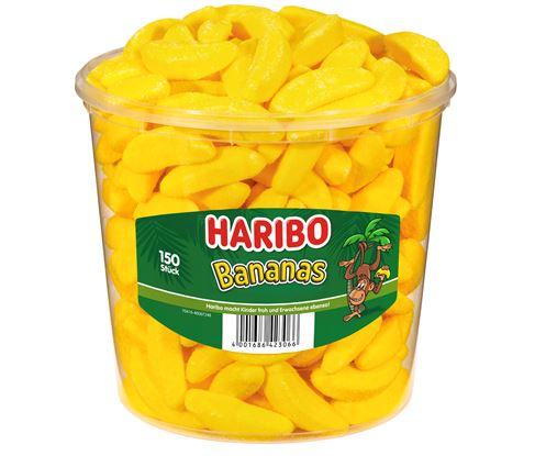 Haribo Bananas 150 Stück - 1050g Dose