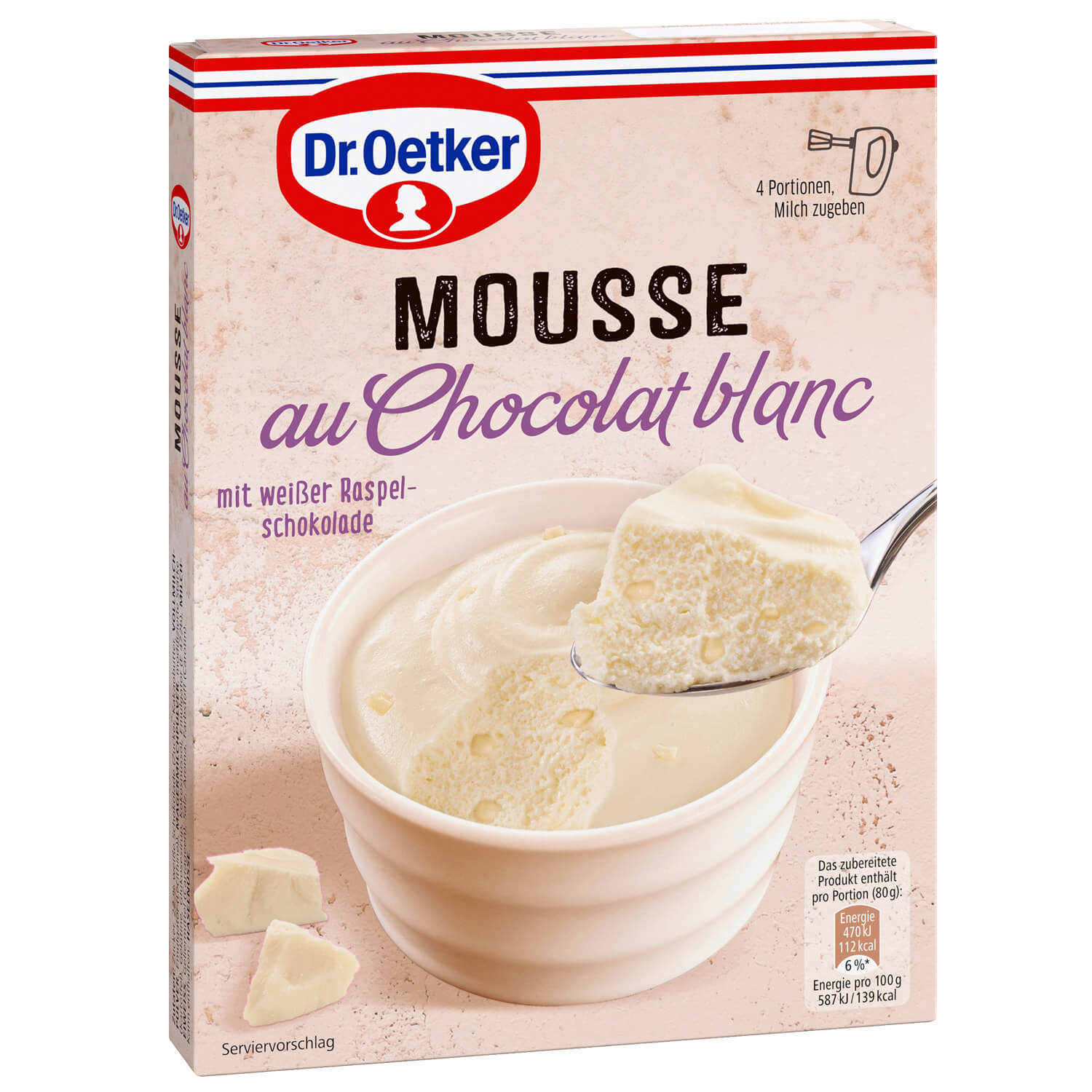 Dr. Oetker Weiße Mousse au Chocolat 60g Packung
