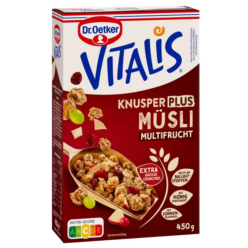 Dr. Oetker  Vitalis KnusperPlus Multifrucht 450g Packung