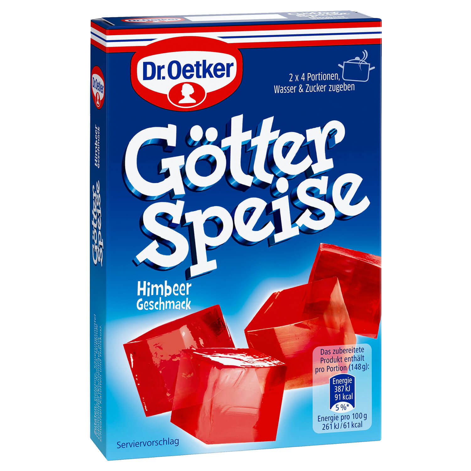 Dr. Oetker Götterspeise Himbeer-Geschmack 2x 4 Portionen 26,8g Packung Dr. Oetker Götterspeise Himbeer-Geschmack 2x 4 Portionen 26,8g Packung