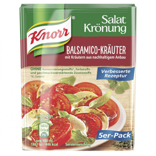 KNORR, Salatkrönung, Balsamico-Kräuter,5x11g, Beutel