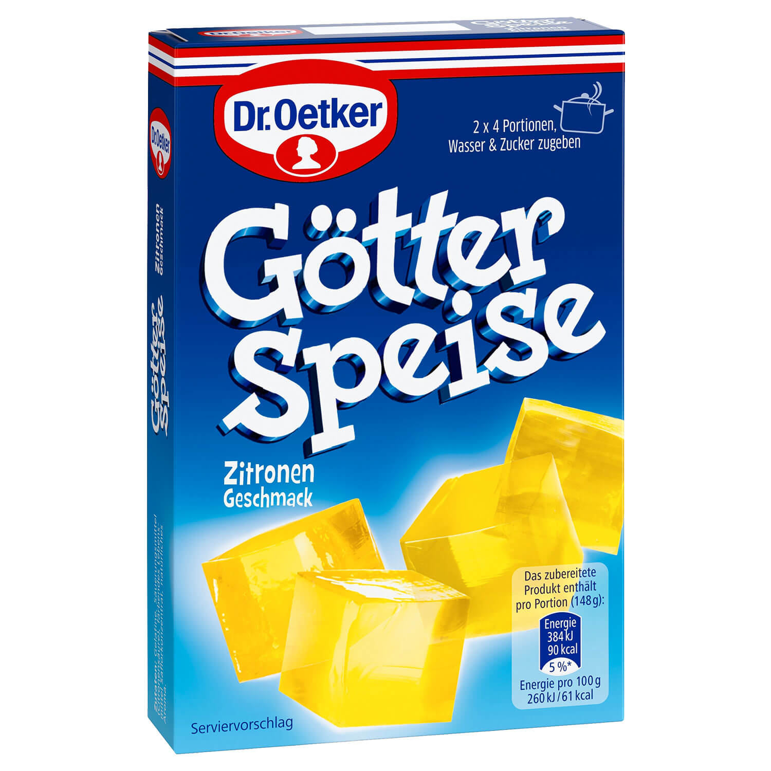 Dr. Oetker Götterspeise Zitronen-Geschmack 2x4 Portionen Packung