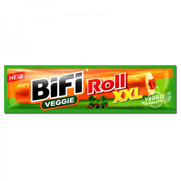 Bifi Veggie Roll XXL, Snack, Salami-Style, Weizen-Gebäck, 12 Stück Packung