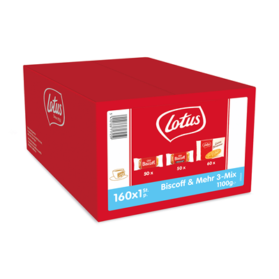 Lotus Biscoff & Mehr 3-Mix, 160 Stück - 1 kg Karton Lotus Biscoff & Mehr 3-Mix, 160 Stück - 1 kg Karton