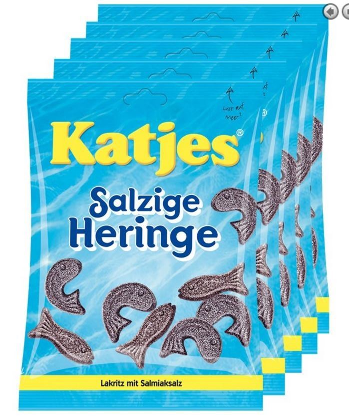 Katjes, Salzige Heringe, Lakritz, 175g, Beutel