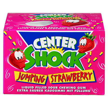 Center Shock, Erdbeere, Kaugummi, 100 Stück, 400g, Packung