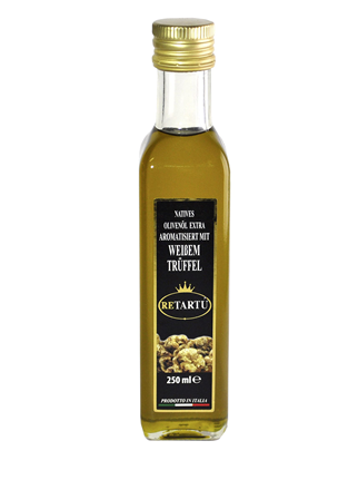 Re Tartú aromatisiertes Olivenöl extra mit weißen Trüffeln aromatisiert - 250ml Flasche