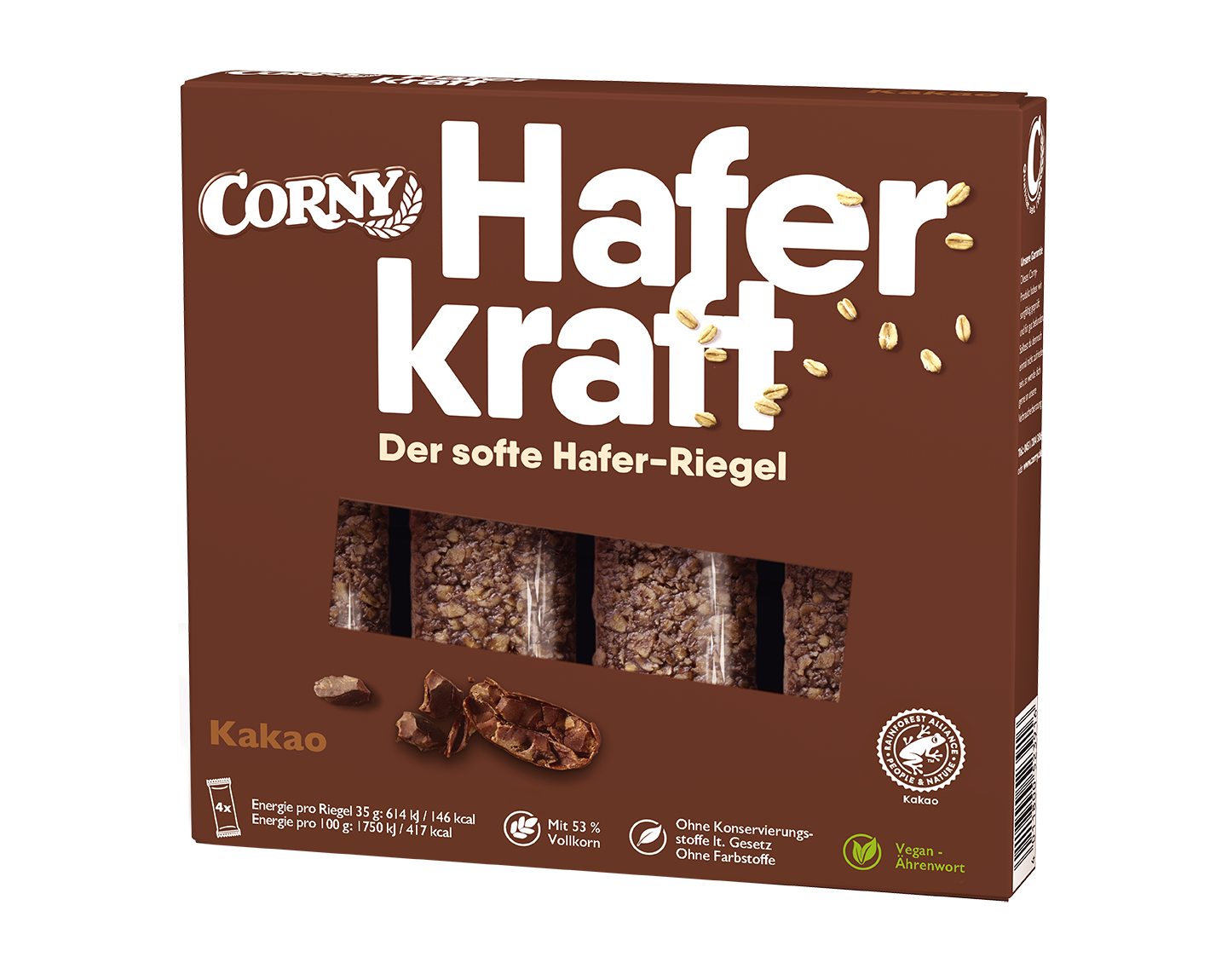 Corny Haferkraft Kakao 4x35g Packung