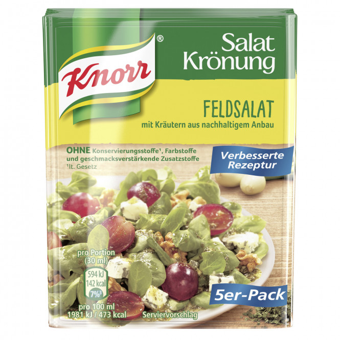 Knorr, Salatkrönung, Feldsalat, 5x 8g, Beutel