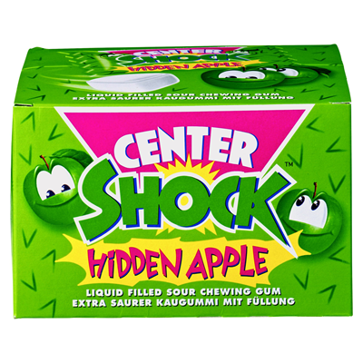 Center Shock gefülltes Kaugummi Apfel 100 Stück à 4 g, einzel verpackt - 3x400g Schachtel
