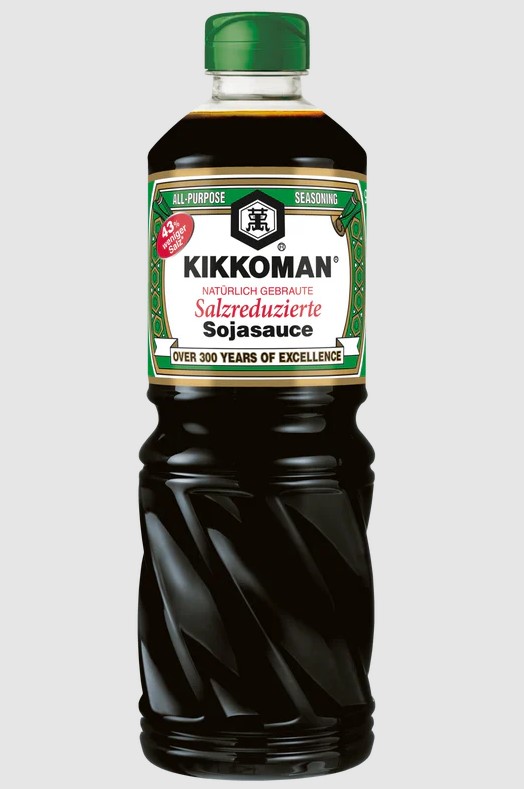 Kikkoman Soja-Sauce weniger Salz - 975ml Flasche