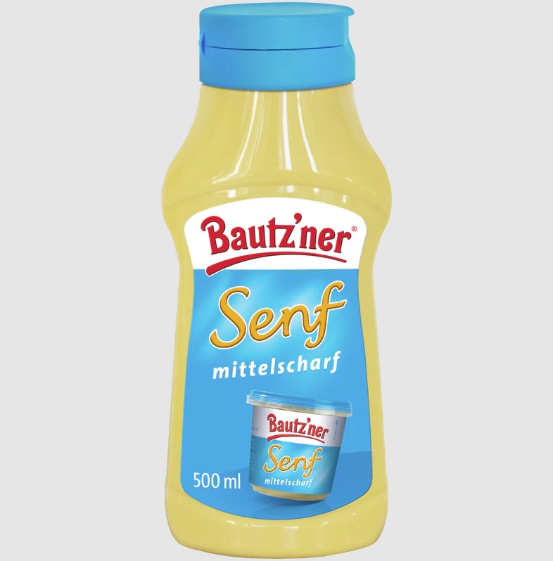 Bautzner Senf mittelscharf - 500ml Stehflasche