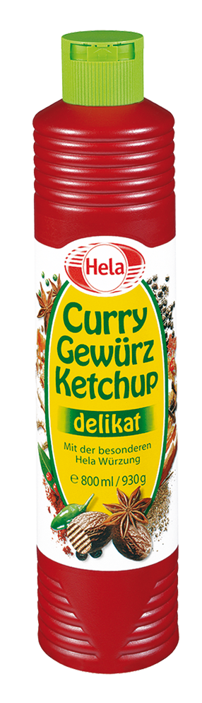 Hela, Curry Gewürz Ketchup delikat 800ml Flasche Hela, Curry Gewürz Ketchup delikat 800ml Flasche