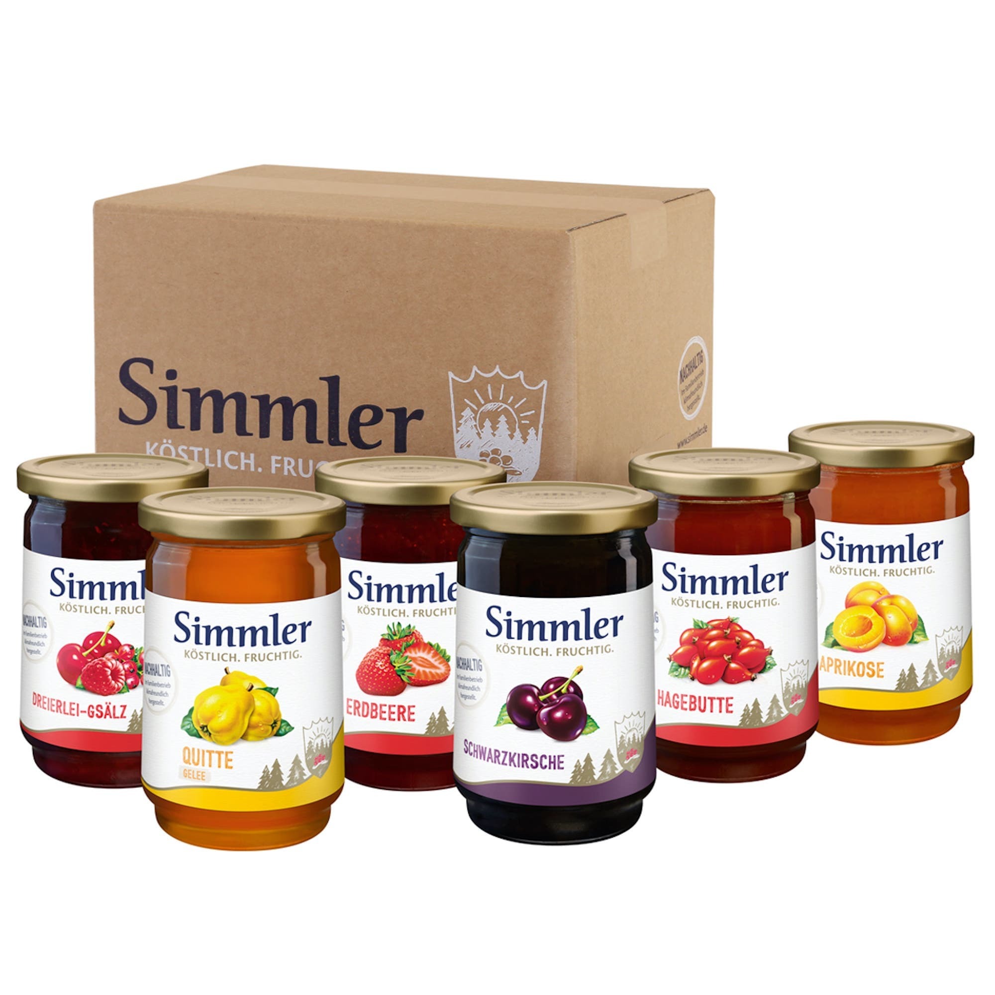 Simmler Marmelade 6 x 450g Glas Probier-Paket Simmler Marmelade 6 x 450g Glas Probier-Paket