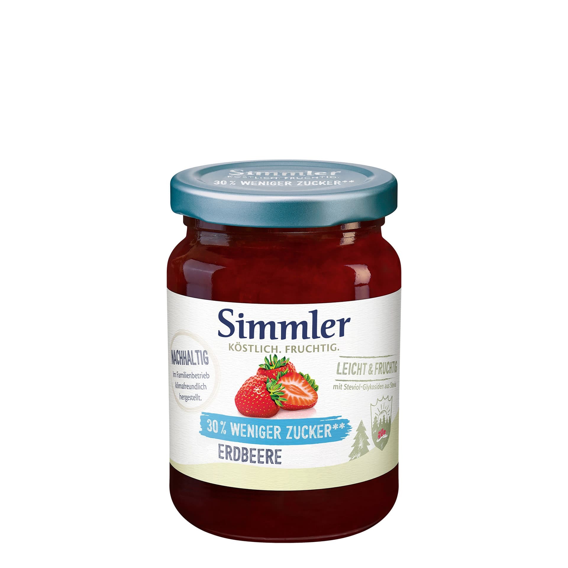 Simmler Erdbeere leicht & fruchtig Zucker reduziert 215g Glas Simmler Erdbeere leicht & fruchtig Zucker reduziert 215g Glas
