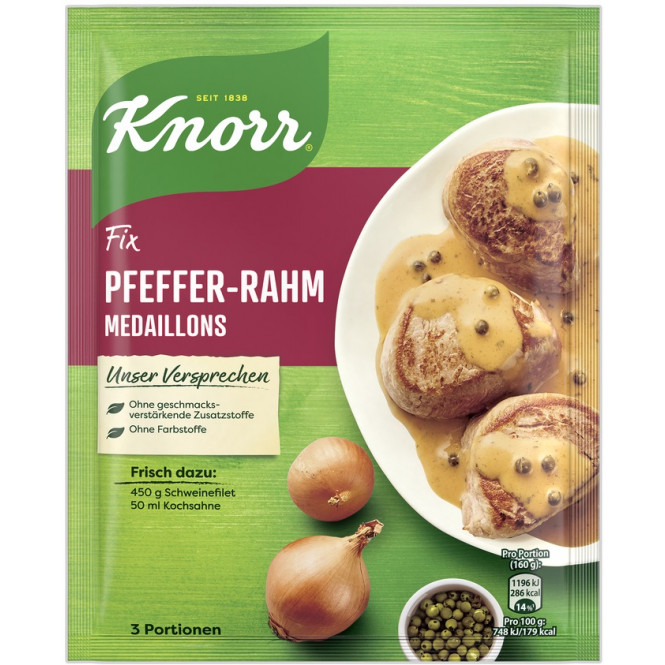 Knorr Fix für Pfeffer-Rahm-Medaillons 35g Beutel