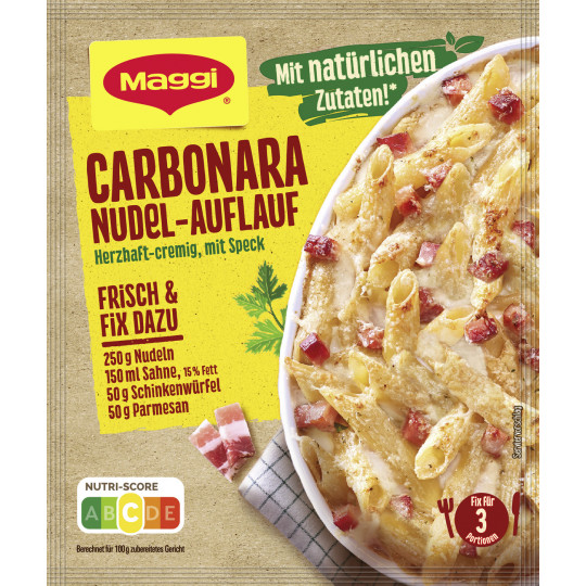 Maggi Idee für, Carbonara Nudel-Auflauf, 38g, Beutel