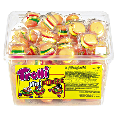Trolli Mini Burger Original 60 Stück - 2x600g Dose