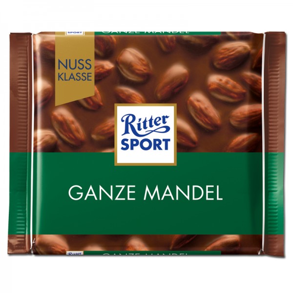 Ritter Sport, Ganze Mandeln, 100g, Schokolade, Tafel