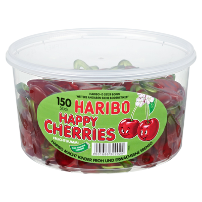 Haribo Happy Cherries 150 Stück - 1200g Dose
