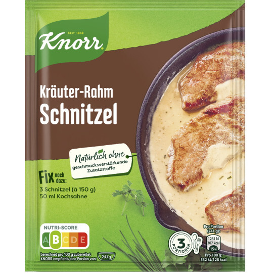 Knorr Fix für Kräuter-Rahmschnitzel 47g Beutel Knorr Fix für Kräuter-Rahmschnitzel 47g Beutel