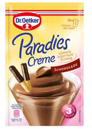 Dr. Oetker, Paradies Creme Schokolade, 74g, Beutel